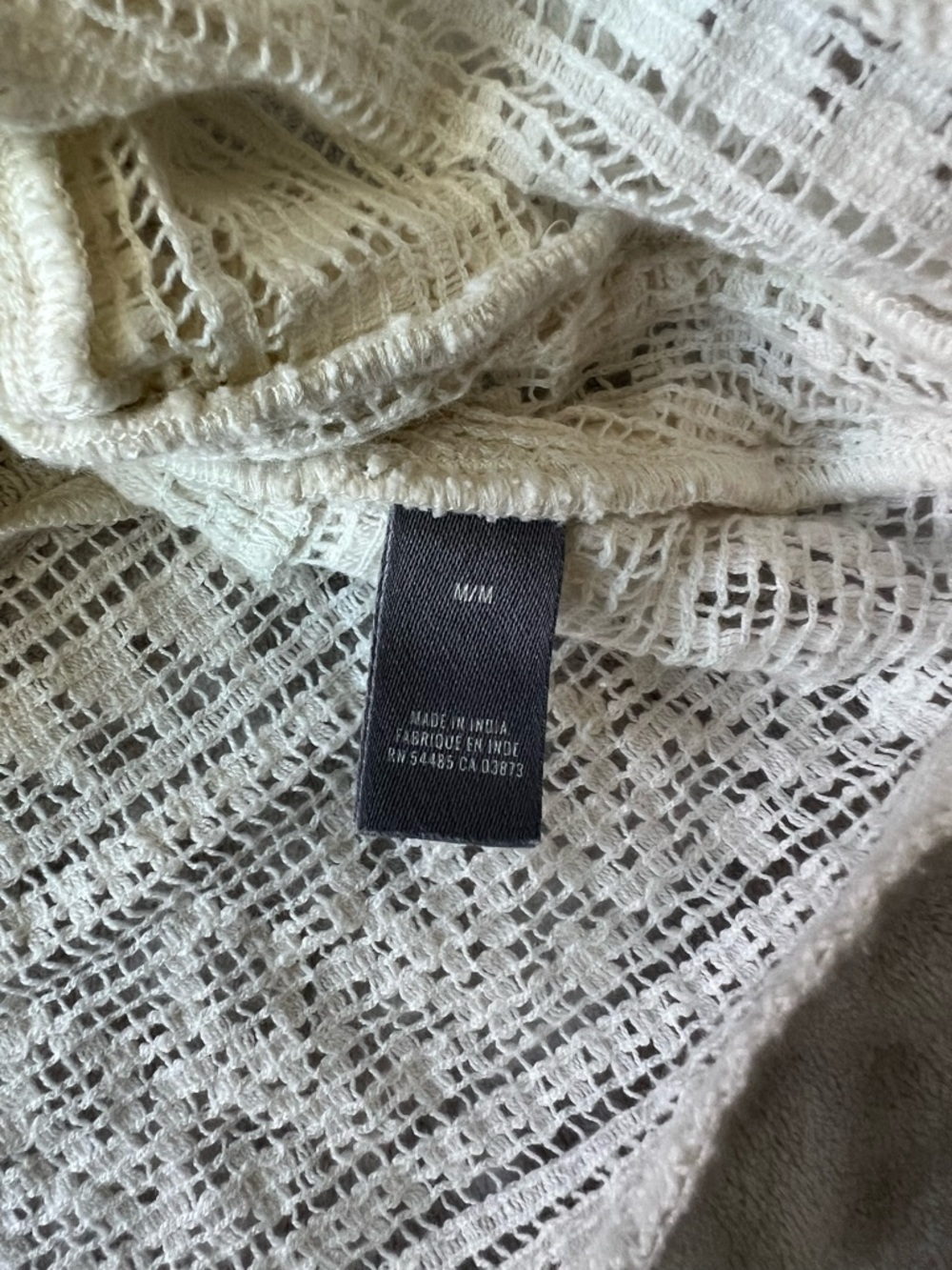 NWOT Aerie White Open-Knit Fringe Trim Short Sleeve Boho Top | Size M - Picture 7 of 10